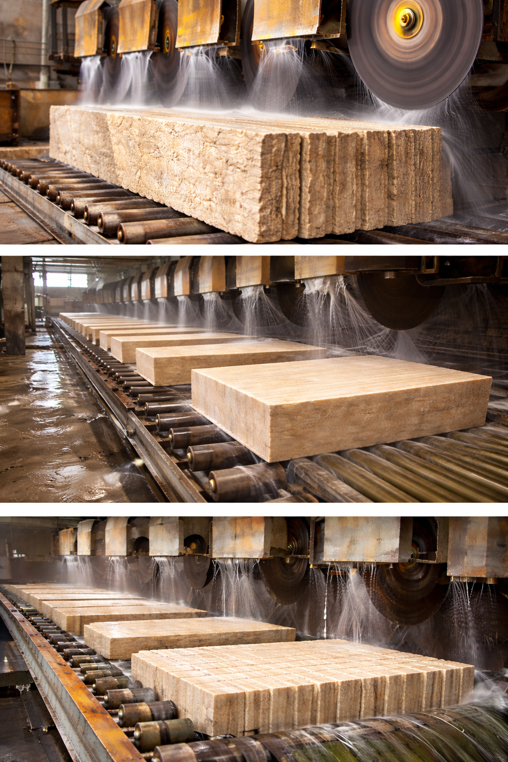 Traverten kesim süreci