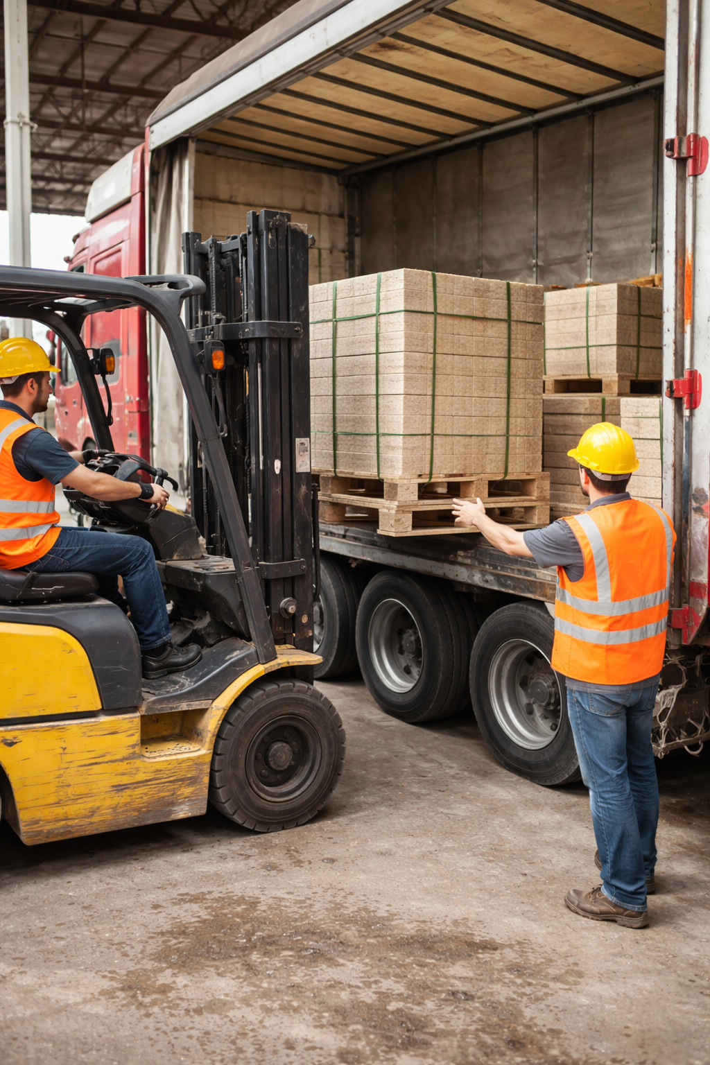 Traverten palet yükleme